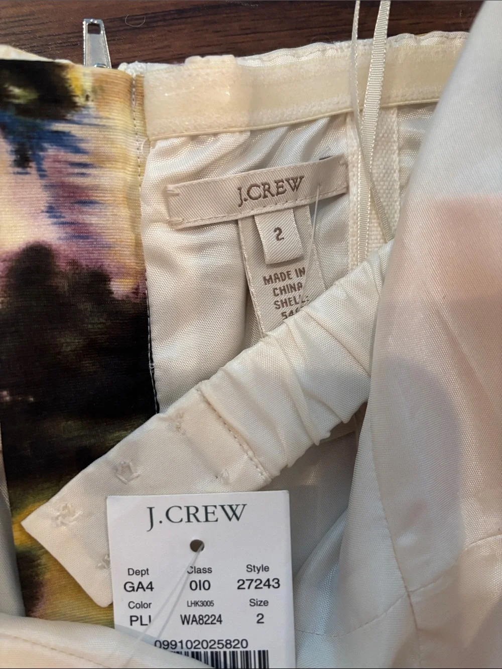 J. Crew Watercolor Linen Corset Dress